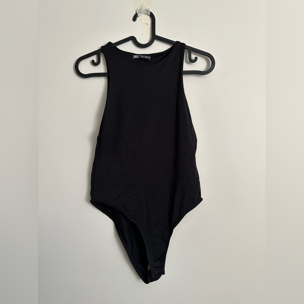 Zara Black Sleeveless Bodysuit